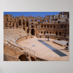 Poster El Jem Amphitheater Colosseum Antigo Tunísia