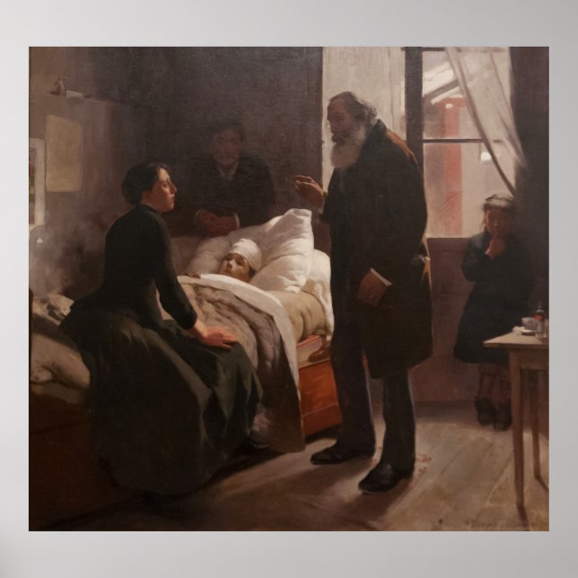 Pôster El Niño Enfermo por Arturo Michelena 1886 (Frente)