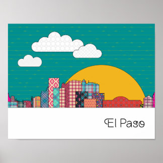 Poster El Paso, Texas Skyline