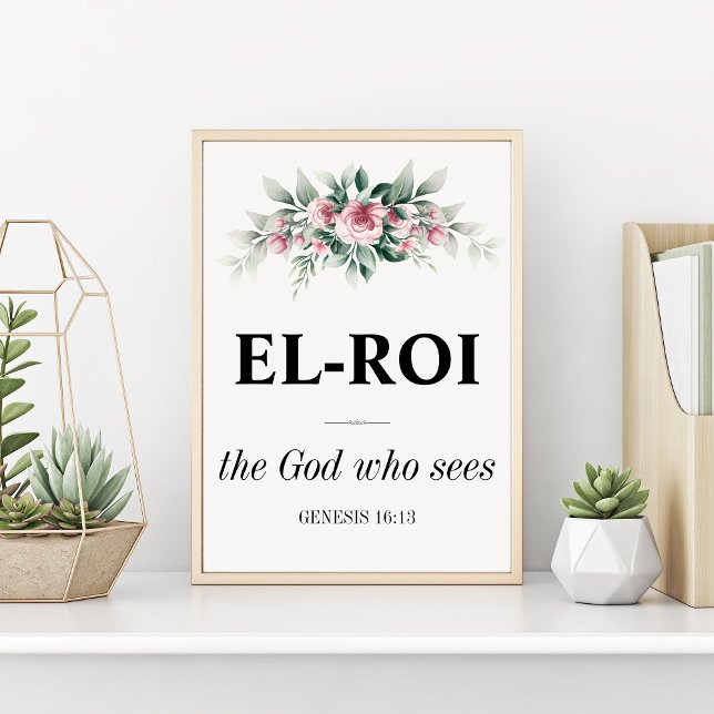 Poster El Roi Wall Art | Bíblia de Escrituras Cristãs Ver (Criador carregado)