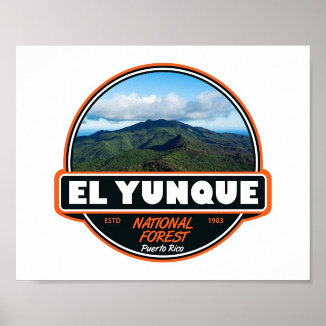 Poster El Yunque National Forest Porto Rico Emblem (Frente)