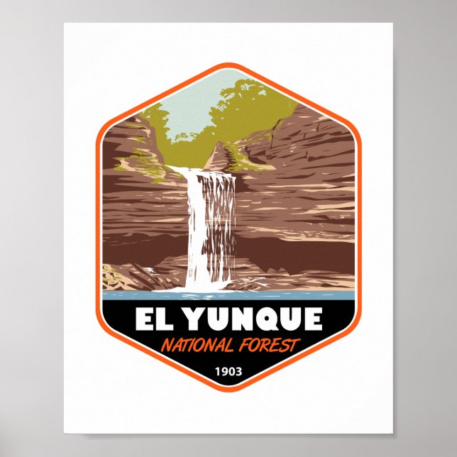 Poster El Yunque National Forest Porto Rico Vintage (Frente)