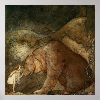 Poster "Ela beijou o urso" de John Bauer
