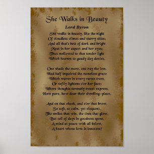 Poster Ela caminha de beleza, Lord Byron