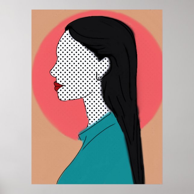 Poster Ela de perfil  - camadas (Frente)