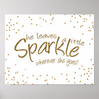 Ela deixa um pequeno brilho em branco e Dourado