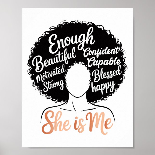 Poster Ela É Eu Empoderamento das Mulheres Negras Afro-Am (Frente)