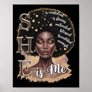 Poster Ela É Eu Forte Educada Abençoada História Negra Mu