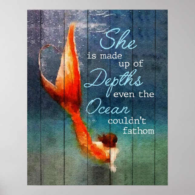 Poster Ela É Formada Por Profundidades Sereia (Frente)