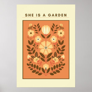 Poster Ela É um Jardim – Arte Botânica para Parede (Terra