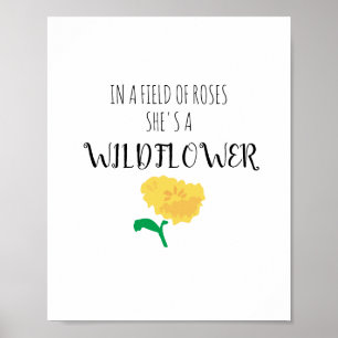 Poster Ela é uma citação de Flor de Arte de Wildflower