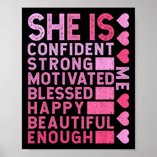 Poster Ela Está Confiante Forte Motivada E Feliz Bela