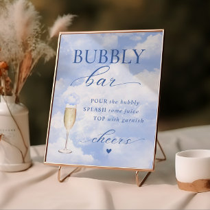Poster Ela está na Barra Bubbly Azul Nove Nuvens