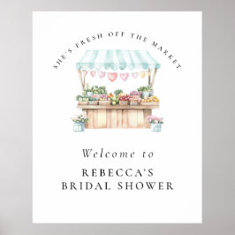 Poster Ela está nova no mercado Chá de panela Bem-vindo