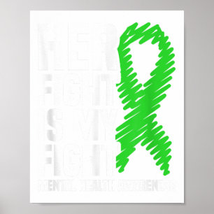 Poster Ela Luta Minha Luta Contra A Saúde Mental Verde