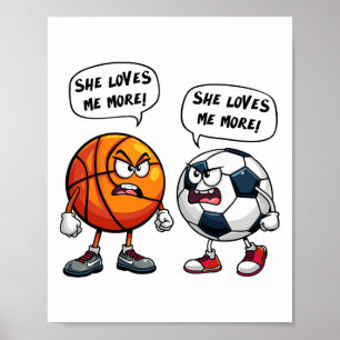 Poster Ela Me Ama Mais Bysketbyll Futebol Para Mulheres