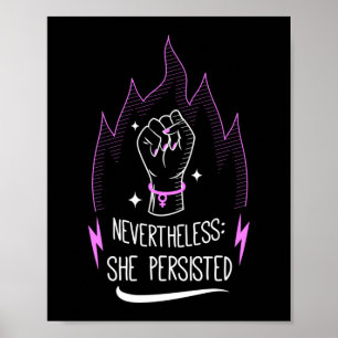 Poster Ela Persiste Mulheres Feministas Empoderando Igual