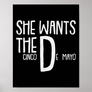 Poster Ela Quer Cinco De Mayo Encantado Humor Pun Mexi