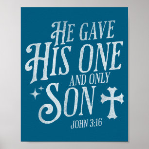 Poster Ele Deu Seu Filho Único Cristão Cruz Jesus