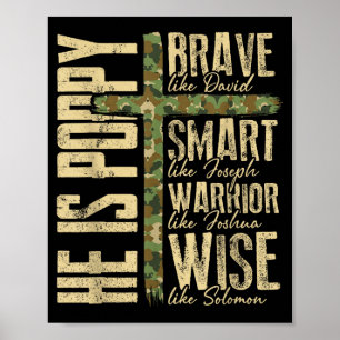 Poster Ele É Camuflagem Feliz Dia dos Pais Religioso Pai