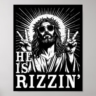 Poster Ele É Cristão Rizzin Cruz Jesus Versículo da Bíbli