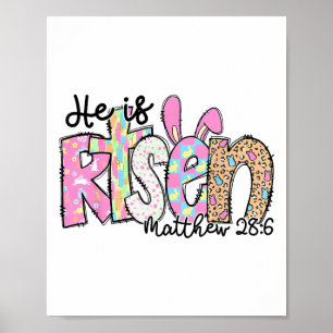 Poster Ele é o Coelho Ressuscitado Cruz Cristã Feliz Dia