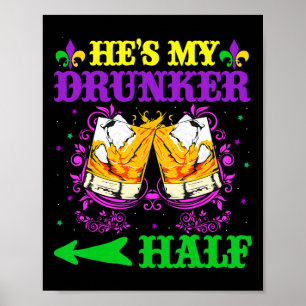 Poster Ele é o meu filho bêbado, Shirt Mardi Gras Casal S
