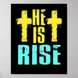 Poster Ele É Risen Christian Felz pascoa Jesus