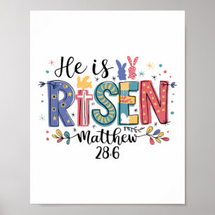 Poster Ele É Risen Jesus Felz pascoa Cristã Criança
