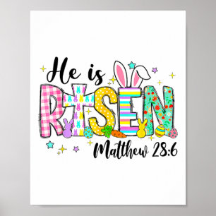 Poster Ele É Risen Jesus Felz pascoa Cristã Criança