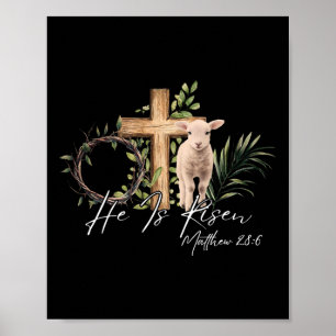 Poster Ele É Risen Ovelino Cruzando Jesus Gosto Cristão