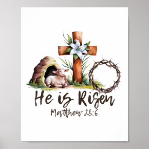 Poster Ele É Risen Ovelino Cruzando Jesus Gosto Cristão