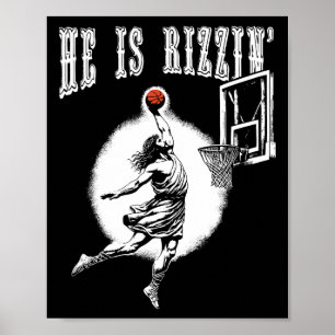 Poster Ele É Risen Páscoa Engraçado Jesus Jogando Bysketb