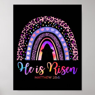 Poster Ele É Risen Rainbow Felz pascoa White Christian J