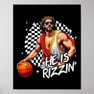 Poster Ele É Risen Rizzin Páscoa Jesus Christian Faith B