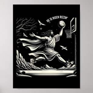 Poster Ele É Risen Rizzin Páscoa Jesus Christian Faith B