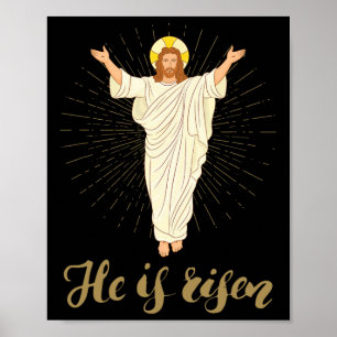 Poster Ele É Risen Rizzin Páscoa Jesus Fé Cristão