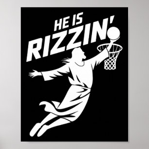 Poster Ele É Rizzin Engraçado Jesus Bysketbyll Meme Retro