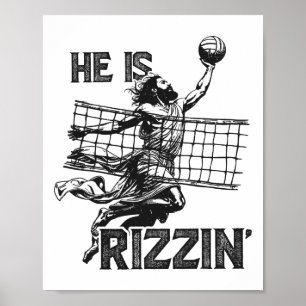 Poster Ele É Rizzin Engraçado Jesus Jogando Volei