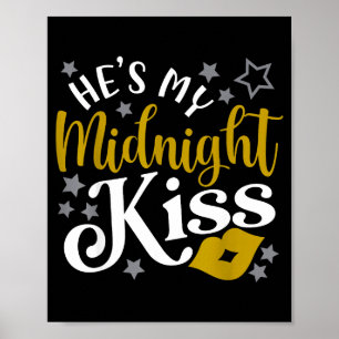 Poster Ele Ela Meu Beijo da Meia-Noite Feliz Ano Novo Con