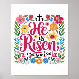 Poster Ele Está Risen Jesus Felz pascoa Cristão Ver