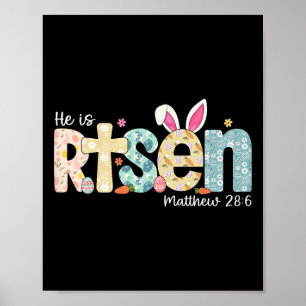 Poster Ele Está Risen Jesus Garotas do Felz pascoa Cristã