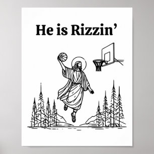 Poster Ele Está Rizzando Jesus, Christian Basbol Feliz Ea