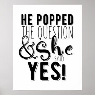 Poster Ele fez o pedido de casamento no chá de noiva