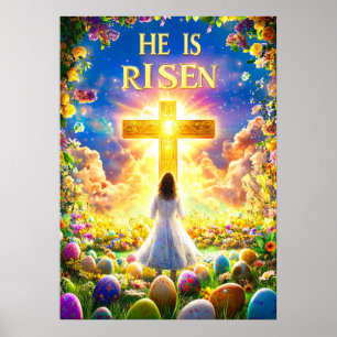 Poster Ele levantou a Páscoa Jesus
