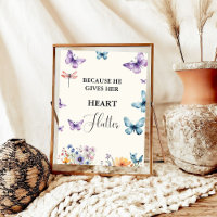 Ele me dá borboletas Chá de panela de flores silve