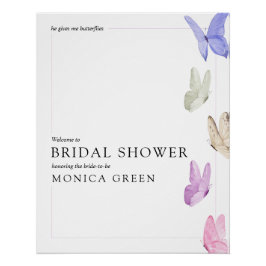 Pôster Ele me dá sinal de boas-vindas borboletas