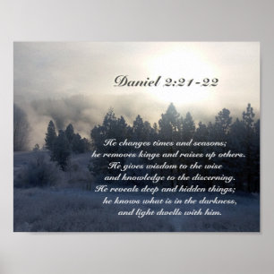 Poster Ele muda de época e época, Daniel 2:21 Bíblia