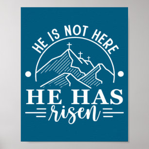 Poster Ele Não Está Aqui Ele Ressuscitou Fé Cristã Páscoa