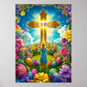 Poster Ele ressuscitou a Páscoa de Jesus Cross